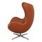 Egg Chair aus Nevada Anilin Leder in Nussholz von Arne Jacobsen für Fritz Hansen 4