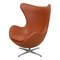 Silla Egg de cuero anilino Nevada de nogal de Arne Jacobsen para Fritz Hansen, Imagen 5