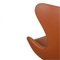 Chaise Egg en Cuir Nevada Aniline Noyer par Arne Jacobsen pour Fritz Hansen 2