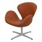 Swan Chair in Walnut Nevada Aniline Leather by Arne Jacobsen for Fritz Hansen, Image 4