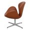 Swan Chair in Walnut Nevada Aniline Leather by Arne Jacobsen for Fritz Hansen 5