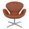 Swan Chair in Walnut Nevada Aniline Leather by Arne Jacobsen for Fritz Hansen, Image 1