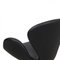 Swan Chair in Black Nevada Aniline Leather by Arne Jacobsen for Fritz Hansen 5