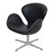 Chaise Swan en Cuir Nevada Aniline Noir par Arne Jacobsen pour Fritz Hansen 3