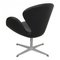 Sedia Swan in pelle nera Nevada anilina di Arne Jacobsen per Fritz Hansen, Immagine 4