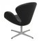 Swan Chair aus schwarzem Nevada Anilin Leder von Arne Jacobsen für Fritz Hansen 4