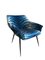 Mid-Century Armchairs in Blue Zebra Print Velvet, Europe, 1962, Set of 2, Image 3