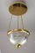 Kronleuchter aus Messing & Kristallglas in Form einer Ampel, 1970er 4
