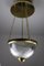 Kronleuchter aus Messing & Kristallglas in Form einer Ampel, 1970er 11