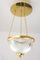 Brass and Crystal Glass Chandelier In the Shape of a Traffic Light, 1970s, Image 3