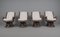 Butacas giratorias e inclinables de ratán, taburete y mesa de centro, Italia, años 60. Juego de 6, Imagen 7