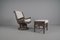 Rattan Rotating and Tiltable Armchairs, Stool & Coffee Table, Italy, 1960s, Set of 6, Image 10