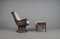 Drehbare und neigbare Rattansessel, Hocker & Couchtisch, Italien, 1960er, 6 . Set 8