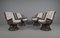 Rattan Rotating and Tiltable Armchairs, Stool & Coffee Table, Italy, 1960s, Set of 6, Image 2