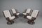 Rattan Rotating and Tiltable Armchairs, Stool & Coffee Table, Italy, 1960s, Set of 6, Image 6