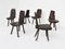 Brutalism Swiss Wood Table and Chairs, Swiss Alps, Set of 7, Image 3