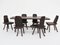 Brutalism Swiss Wood Table and Chairs, Swiss Alps, Set of 7, Image 1