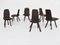 Brutalism Swiss Wood Table and Chairs, Swiss Alps, Set of 7, Image 4