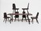 Brutalism Swiss Wood Table and Chairs, Swiss Alps, Set of 7, Image 2