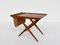 Table Basse Scandinave avec Porte-Revues en Rotin, 1960s 2