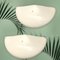 Large White Murano Glass Sconces, 1980s, Set of 2, Image 2