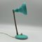 Teal Green Adjustable Brass Table Lamp, Italy, 1960s 2