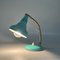 Teal Green Adjustable Brass Table Lamp, Italy, 1960s 9