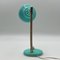 Blaugrüne Verstellbare Tischlampe aus Messing, Italien, 1960er 5
