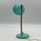 Teal Green Adjustable Brass Table Lamp, Italy, 1960s 5