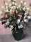 Pierre Jaques, Bouquet de fleurs dans un joli vase vert, Huile sur toile, Encadré 2