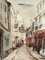 Luigi Corbellini, Rue Norvin vue sur la Basilique du Sacré Coeur, Montmartre, Acuarela sobre papel, Enmarcado, Imagen 2