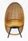 Skulpturaler Sessel aus Korbgeflecht mit Gestell aus Stahlrohr mit Holzfüßen von Wladyslaw Wolkowski, 1950er 2