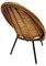 Sculptural Lounge Chair in Wicker on Tubular Steel Frame with Wooden Feet by Wladyslaw Wolkowski, 1950s, Image 4