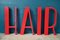 Large Hair Letter Sign, 1960s, Set of 4 3