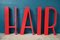 Large Hair Letter Sign, 1960s, Set of 4 1