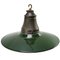Vintage American Industrial Green Enamel and Clear Glass Factory Pendant Light 2