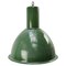Vintage Industrial Green Enamel Pendant Lamp 1