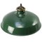 Lampe à Suspension Industrielle Vintage en Émail Vert avec Plateau en Laiton 2