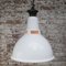 Lámpara colgante industrial vintage esmaltada en blanco de Benjamin, Reino Unido, Imagen 6