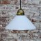 Mid-Century French Opaline Glass & Brass Ceiling Lamp 5