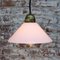 Mid-Century French Opaline Glass & Brass Ceiling Lamp, Image 6