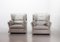 Viola D'Amore Lounge Chairs with Ottoman in Grey Leather by Piero De Martini for Cassini, Italy, 1977, Set of 3 4