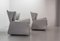 Viola D'Amore Lounge Chairs with Ottoman in Grey Leather by Piero De Martini for Cassini, Italy, 1977, Set of 3, Image 7