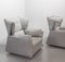 Viola D'Amore Lounge Chairs with Ottoman in Grey Leather by Piero De Martini for Cassini, Italy, 1977, Set of 3 10