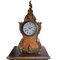 Table Clock with Marquetry and Display Case with Bronze Finials, Set of 2, Image 9