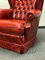 Vintage Red Leather Chesterfield Wing Chair 5