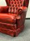 Vintage Red Leather Chesterfield Wing Chair, Image 5