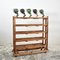 Antique Wooden Factory Shoe Rack Trolley, 1940s 6