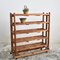 Antique Wooden Factory Shoe Rack Trolley, 1940s 2