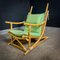 Chaise Vintage en Bambou Vert Menthe 1